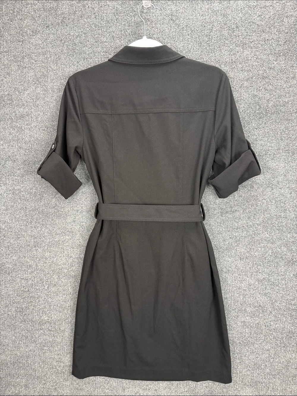 Michael Kors Black Utility Shirt Dress Midi Dress with Belt Small NWOT